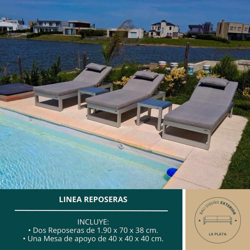 Reposeras de aluminio anodizado